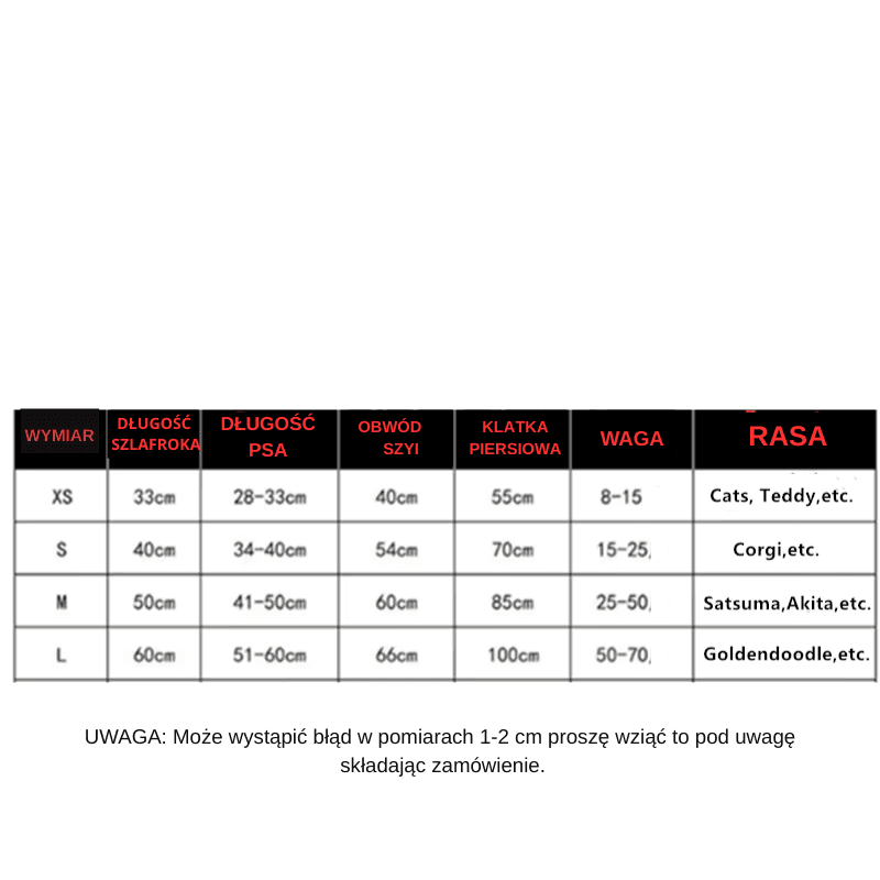 Szlafrok kąpielowy dla psa/zwierzęcia